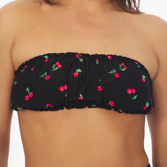 {WeWoreWhat} Brand New Scrunchie Cherries Bandeau Bikini Top